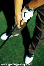 An example of a golf grip from above