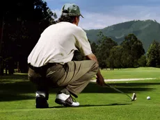 golfer planning a shot