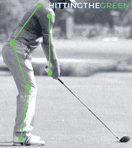 Picture Depicting the Proper Body Position and Posture for Driving a Golf Ball